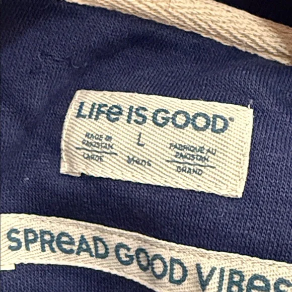 NWT Life Is Good Men's Blue Crewneck Sweatshirt This is how I roll golf Large - Picture 7 of 9